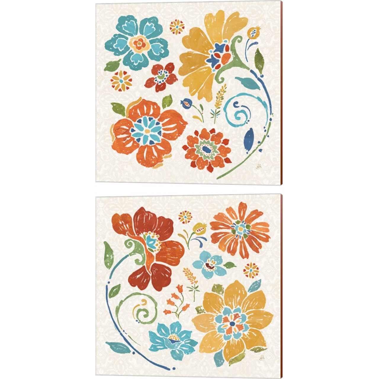 Spanish Impressions A by Daphne Brissonnet 14" x 14" Canvas Wall Art (Set of 2)